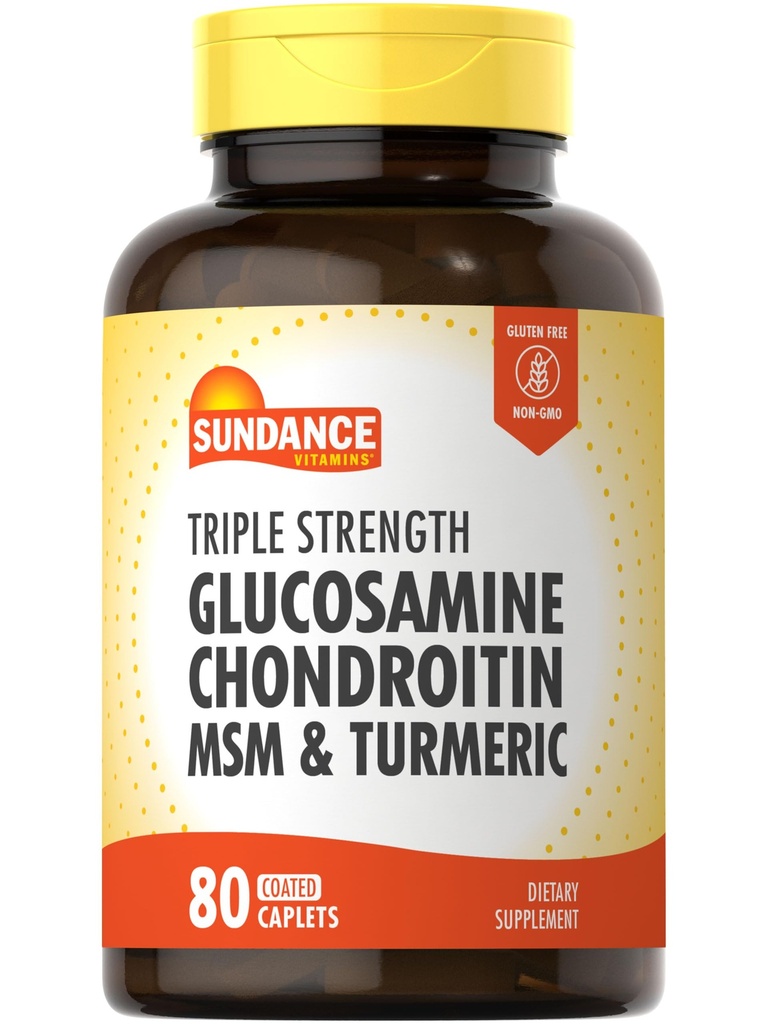 Sundance Glucosamine Chondroïtine avec MSM et Turmeric. 80 Caplets.