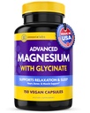 InnovixLabs Capsules de magnésium avancées - 150 Ct, 210 mg - Glycinat et malate chélatés - Absorption élevée, favorise la relaxation, os, santé musculaire, supplément de sommeil de malate végétalien