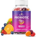 BeLive Probiotique Gummies - Probiotiques avec 5 milliards d'UCF pour la santé digestive, hommes, femmes et enfants - pour le soutien immunitaire, sans sucre et végétalien 60 Ct – Blueberry, fraise et orange
