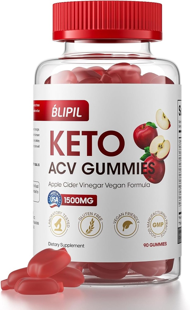 Keto ACV Gummies - Sugar Free Weight Loss Formula with 1500mg Apple Cider Vinegar for Men & Women - Gelatin-Free, Gluten-Free, Vegan & Non-GMO - 90 Count