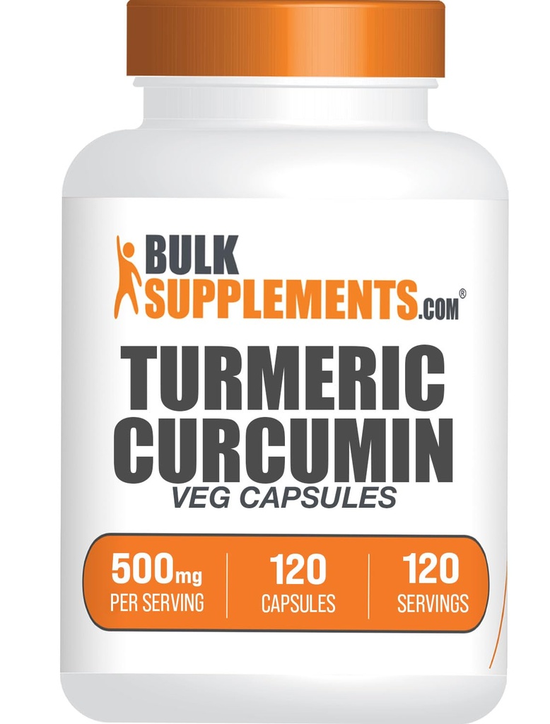 BulkSupplements.com Turmeric 500mg Capsules d'extrait - Suppléments de Curcumine, Curcumine curcumine curcuma curcuma curcuma curcuma curcuma curcuma - sans gluten, 120 Capsules de légumes (paquet de 1)