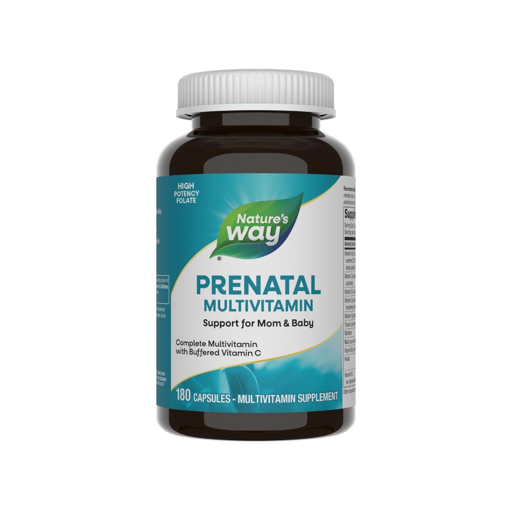 Voie de la nature Multivitamine prénatale, avec folate pour le développement sain du cerveau et de la spinale*, 180 capsules
