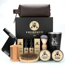 Kit de barbe Cadeaux pour les hommes, Cadeaux d'anniversaire de la fête des pères pour les hommes Dad His, Ensemble complet de toilettage et d'outillage, Kit de soins de barbe avec 2 barbes huile de croissance/balme/brosse/comb/savons de rasage/Cup&Storage Bag