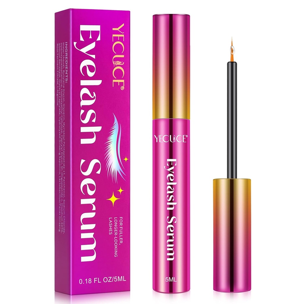 Sérum Lash,5ML Sérum Lash pour la croissance des cils, Sérum Premium pour la croissance des cils pour les cils plus longs, plus pleins et plus épais, Sérum Boost Lash pour la croissance des cils: Délivrez la puissance de la nature pour les cils messmerisants