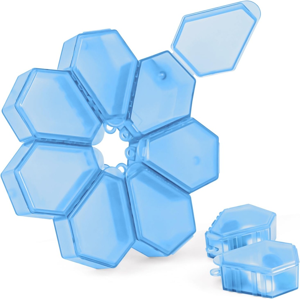 Ensemble d'organisateurs de pilules de voyage 7-en-1 comprend 7 composants de petites boîtes à pilules qui peuvent être assemblés dans une grande boîte circulaire, chaque composant de petite pilule peut être utilisé séparément (1paquet bleu)