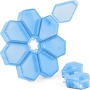 Ensemble d'organisateurs de pilules de voyage 7-en-1 comprend 7 composants de petites boîtes à pilules qui peuvent être assemblés dans une grande boîte circulaire, chaque composant de petite pilule peut être utilisé séparément (1paquet bleu)