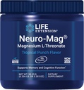 Prolongation de vie Neuro-Mag Magnésium L-Thréonate Poudre (Tropical Punch) - Magnésium ultra-absorbable - Soutient la mémoire, le focus, la fonction cognitive et l'humeur - sans gluten, sans OGM, végétarien (30 portions)