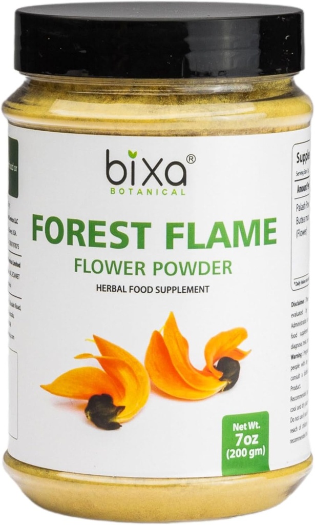 Bixa BOTANIQUE poudre d'arbre de flamme de forêt (Palash/Butea Monosperma), supplément naturel à base de plantes pour les hommes et les femmes