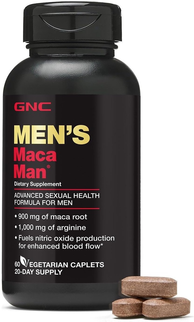 GNC Homme de la Maca, 60 Caplets, combustibles Production d'oxyde nitrique pour un flux sanguin amélioré