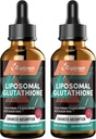 2000MG Liposomal Glutathione Liquid Drops, Ultra High Absorption, Natural Detoxification, Immune System & Skin Supprot*, L-Glutathione, Vitamin C & Hyaluronic Acid, Capsules Alternative, 4.05 OZ