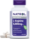 Natrol L-Arginine 5 000 mg, supplément alimentaire pour la santé des hommes, supplément L-Arginine, 90 comprimés, 18 jours d'approvisionnement