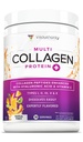 Poudre de collagène multi-peptides pour femmes - Poudre de collagène aromatisée hydrolysée pour femmes de types I II III V et X Vitamine C et acide hyaluronique pour la peau et les ongles capillaires (Punch Tropical) - 30 portions