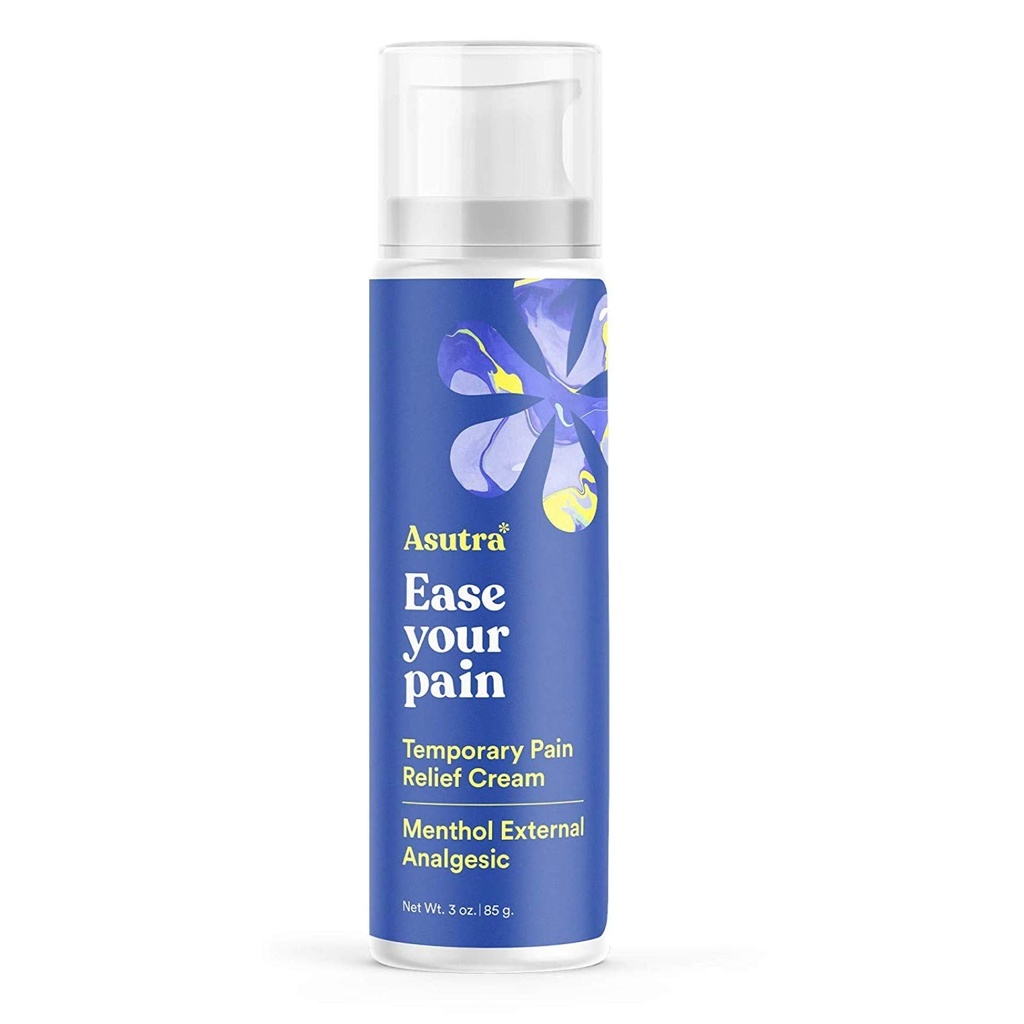 ASUTRA Relief Cream, 3 oz - Refroidissement Sensation, Soulagement temporaire de la gêne musculaire et de la douleur, 4% Mentol, Arnica Montana et Diméthyl sulfone (MSM)