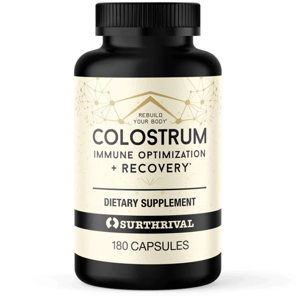 Surthrival: Colostrum capsules en poudre (180 comte), Immune Optimisation et récupération, complément alimentaire, Gut Health, Immune Support, Keto Friendly