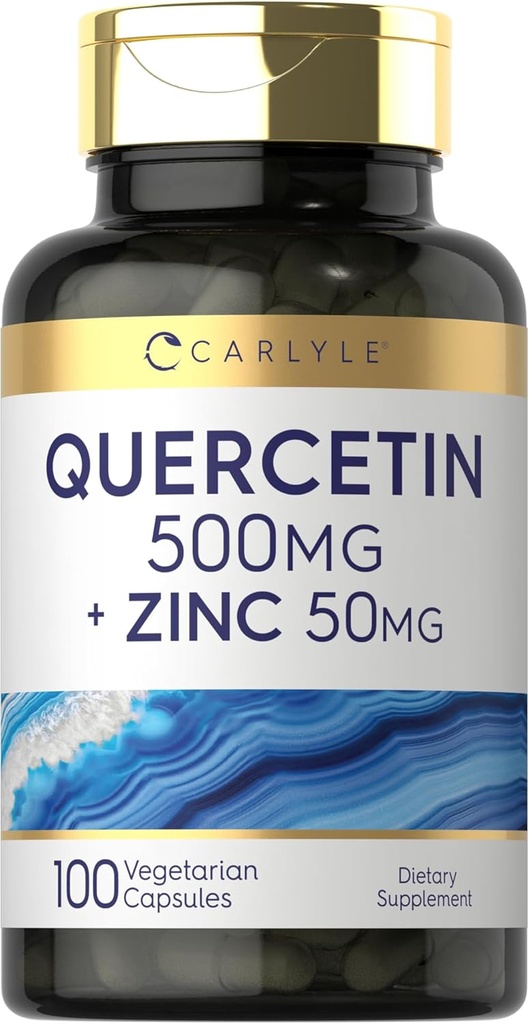 Carlyle Quercetin 500mg Capsules avec 50mg de Zinc. 100 Count.