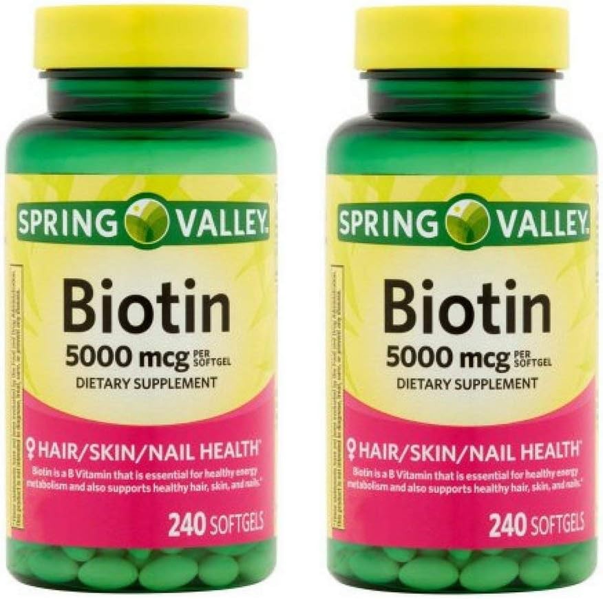 Spring Valley - Biotin 5000 mcg, 240 Softgels par Spring Valley (paquet de 2)