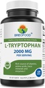 Brieofood L-Tryptophane 2000mg par portion - 120 comprimés - soutient l'humeur poisitive et la relaxation