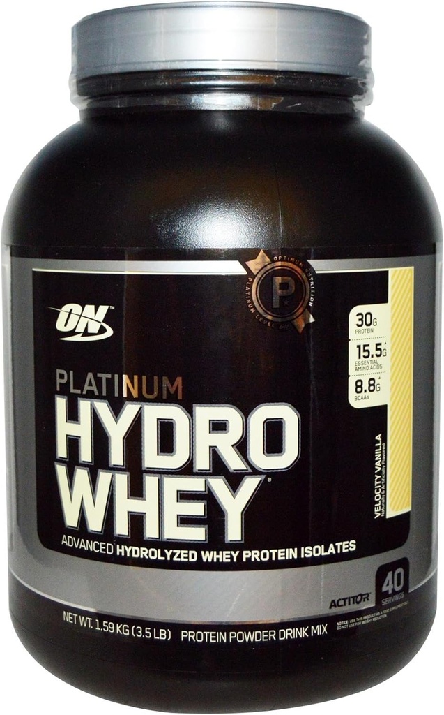 Optimum Nutrition 100% Platine Hydro Whey Velocity Vanille 3,5lb Protéines