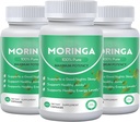 Pure Moringa Capsules en poudre, 800 mg Moringa Capsules - contient des vitamines essentielles et des acides aminés, suppléments nutritionnels, renforce le système immunitaire (3Pcs)