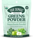 Quatre Verts Biologiques Sigmatic Poudre de Greens Superfood Poudre avec Probiotiques et Prébiotiques Super Greens avec Moringa, Chaga & Turkey Tail.
