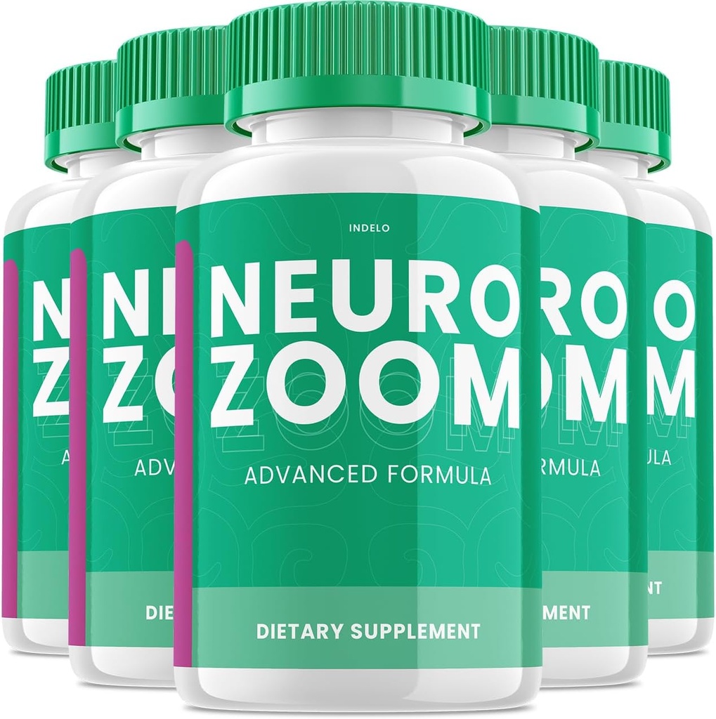 (5 Pack) Neuro Zoom Brain Boost Supplément, Neuro Zoom Advanced Memory Support Formula, Neuro Zoom Pills Nootropic, NeuroZoom Reviews (300 Capsules)