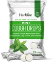 HERBION Naturals Cough Drops, Sugar-Free with Stevia, Dietary Supplement, Soothes Cough, for Adults & Children Over 6 Years, 125 Drops (Pack of 5), Mint