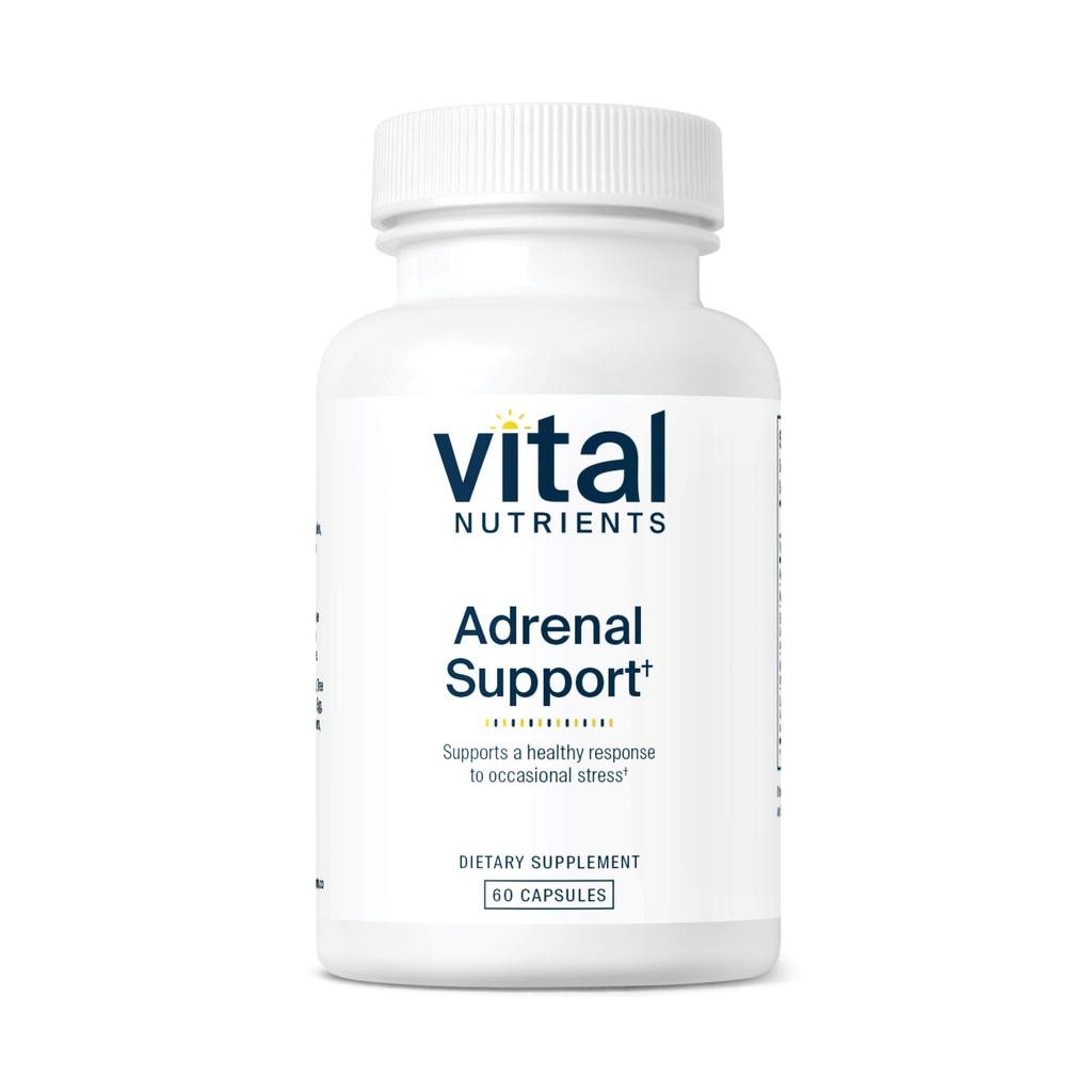 Nutriments vitaux Soutien adrénal , Suppléments de soutien adrénal pour la fonction Gland et la gestion du cortisol , supporte les niveaux d'énergie et de stress , Gluten, lait, sans soja 60 capsules