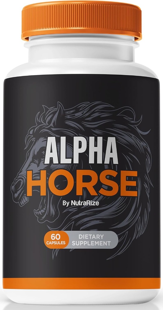 NutraRize Alpha Horse Capsules, Alpha Horse Official Male Formula Pills, AlphaHorse pour l'endurance et la performance, Alfa Horse pour hommes Premium une fois par jour Pill Pastillas, Complexe Alpha Hres (60 capsules)