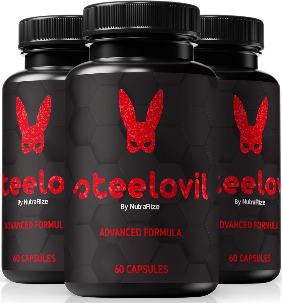 (3 Pack) Capsules Steelovil pour hommes, pilules officielles Steelovil pour un soutien complet, All Natural Male supplément pour soutenir l'énergie et la santé globale, pastilles en acier (180 capsules)