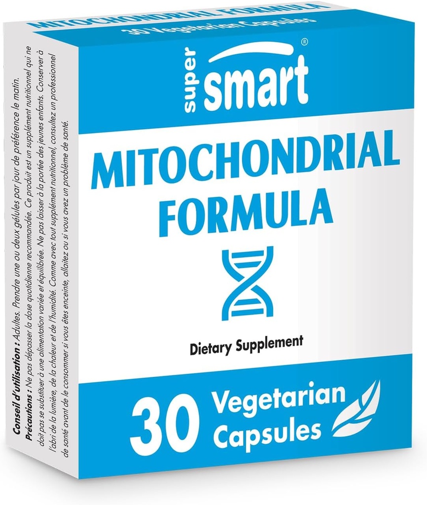SuperSmart - formule mitochondriale (formule avancée) - avec PQQ, acide R-lipoïque, acétyl-L-Carnitine - supplément mitochondrial - Sans OGM et sans gluten - 30 capsules végétariennes