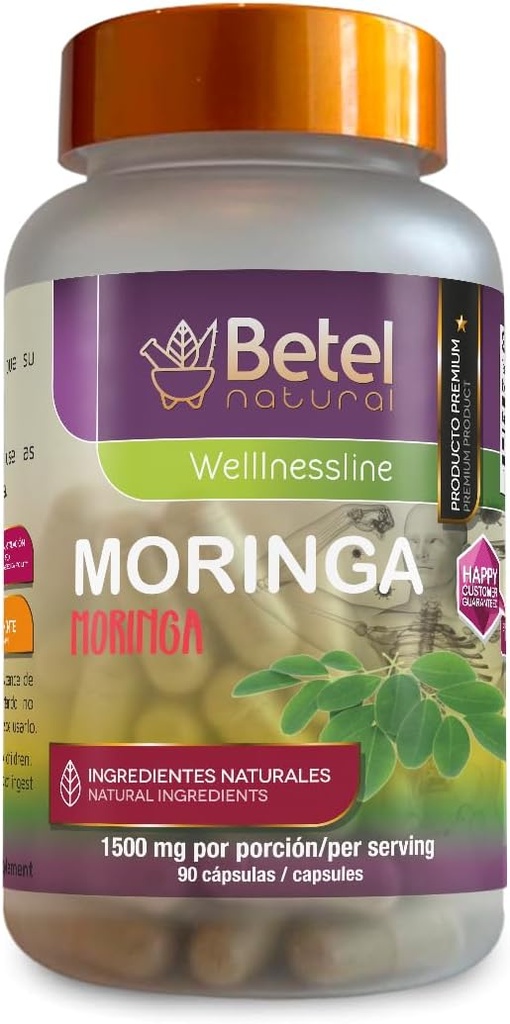 Betel Natural Premium Organically Sourced Moringa Oleifera Capsules Amazing Flavonoids - 1500 mg per Serving