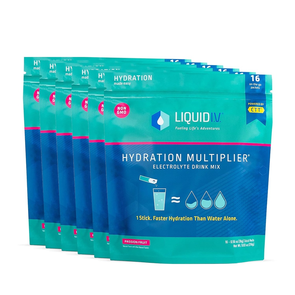 Multiplicateur d'hydratation I.V. liquide - Passion Fruit - Packs de poudre d'hydratation