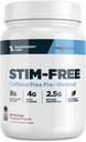 Transparent Labs Stim-Free Pre-Workout - Caféine & Stim Free Pre Workout Poudre pour hommes et femmes avec Beta Alanine Powder, Citrulline Malate, & elevATP - 30 portions, Tropical Punch