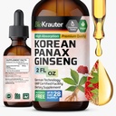 BIO KRAUTER Panax Ginseng Extract Liquide - Supplément de ginseng rouge coréen Sans alcool - Immunissance - Vegan, sans sucre - 2 Fl.Oz.