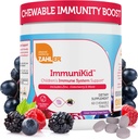 Zahler Kids Supplément de soutien immunitaire avec sureau, zinc et vitamine C D3 A - Comprimés à croquer aromatisés au raisin - Casher pour les enfants de 4 ans et plus, 60 comtes