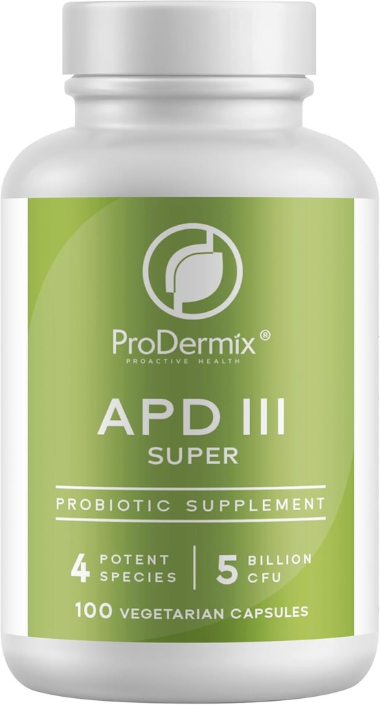 Supplément probiotique Kosher APD III, soutient la constipation occasionnelle, la diarrhée, le gaz et le ballonnement, 5 milliards UFC Entretien 100 capsules végétariennes