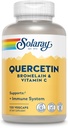SOLARAY Quercetin avec Bromelain et vitamine C - Supplément de soutien immunitaire - Complexe antioxydant et de santé cardiaque avec Quercetin 500mg et 1235mg VIT C - Vegan, garantie de 60 jours, 60 portions, 120 VegCaps
