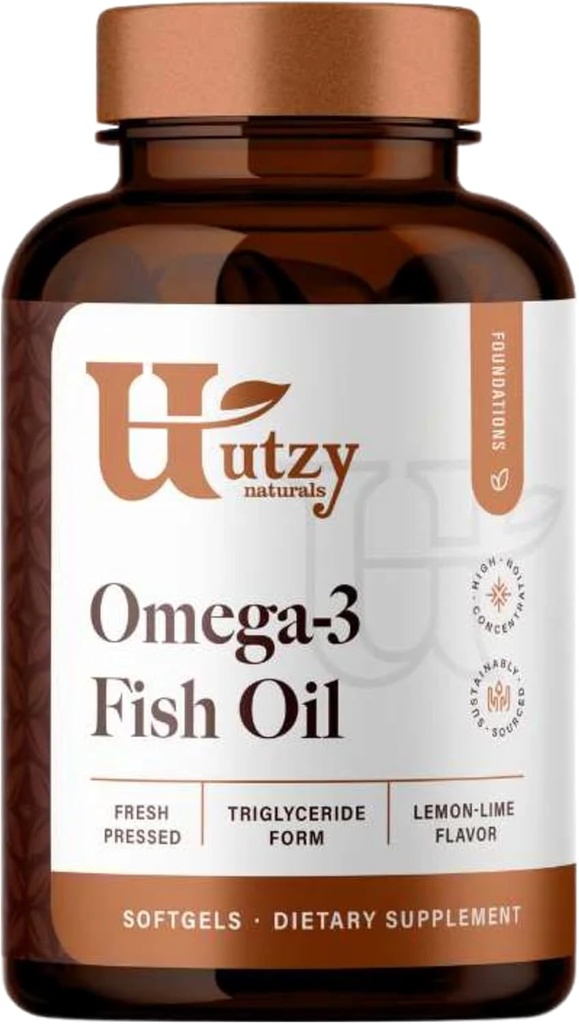 Utzy Naturals Omega-3 Huile de poisson de 800 mg Omega-3 de l'EPA et du DHA de 120 Softgels