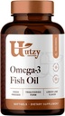 Utzy Naturals Omega-3 Huile de poisson de 800 mg Omega-3 de l'EPA et du DHA de 120 Softgels