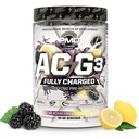 PMD Sports ACG3 Entièrement chargé - Poudre de préentraînement électrifiante - Préentraînement haute énergie et pompe pour les hommes et les femmes afin de maximiser la concentration, l'endurance et la performance - Cimonade BlackBerry (30-60 portions)