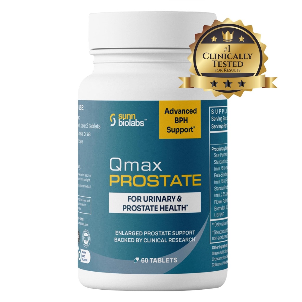 Qmax Prostate with Premium Saw Palmetto - Doctor Formulé supplément pour BPH, Prostate agrandie et soutien de flux urinaire - Prostate Health for Men