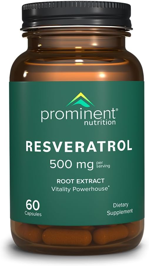 Supplément de resvératrol nutritionnel, anti-âge et soutien immunitaire, 98 % Supplément de resvératrol trans pur, 500 mg, 30 jours d'approvisionnement - 1 paquet