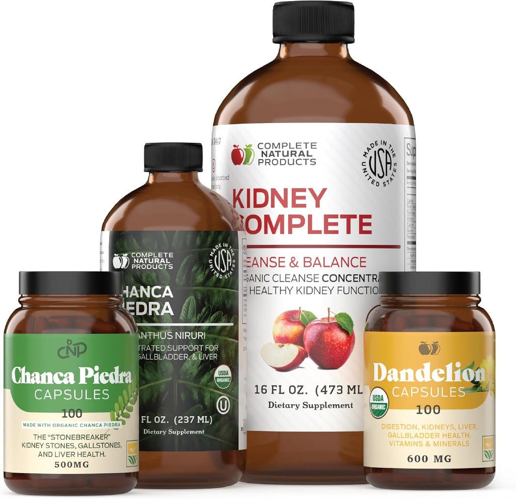 Kidney Complete Bundle & Organic Chanca Piedra Extract 8oz Bundle