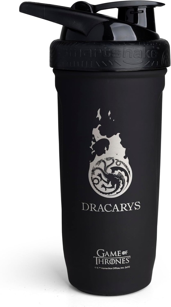 Smartshake Reforce Inox Steel Game Of Thrones Dracarys, Bouteille de Shaker (900 ML / 30oz)