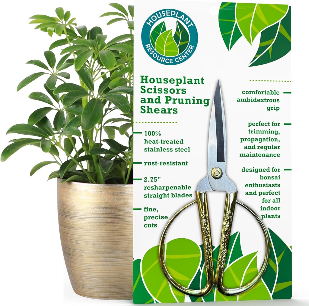 Premium Houseplant Scissors | 100% Stainless Steel, Ultra-Precise Garden Clippers for Propagation & Trimming | Rust-Resistant, Easy Clean Pruning Shears | Indoor & Outdoor | Comfortable & Ambidextrous
