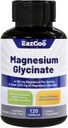 Glycinate de magnésium Capsules 1270mg, 380mg Supplément de magnésium, supplément de glycinate de magnésium à haute absorption, non-OGM sans gluten, 120 Capsules