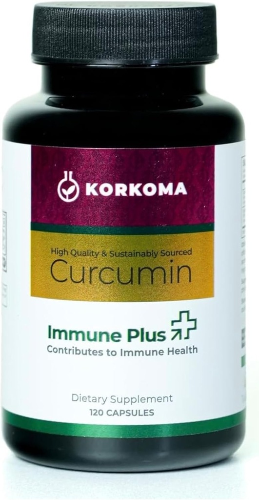 Immune Plus - Supplément à haute absorption d'extrait de curcuma, soutient la santé immunitaire et le bien-être général, 120 capsules
