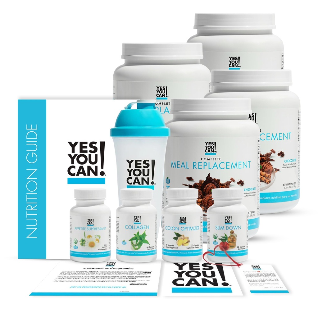 Oui, vous pouvez ! Trousse de transformation Remplacement complet des repas - contient de la poudre de remplacement des repas et des suppléments naturels de remplacement des repas, remplacement nutritionnel des repas sains (chocolat - 60 portions)
