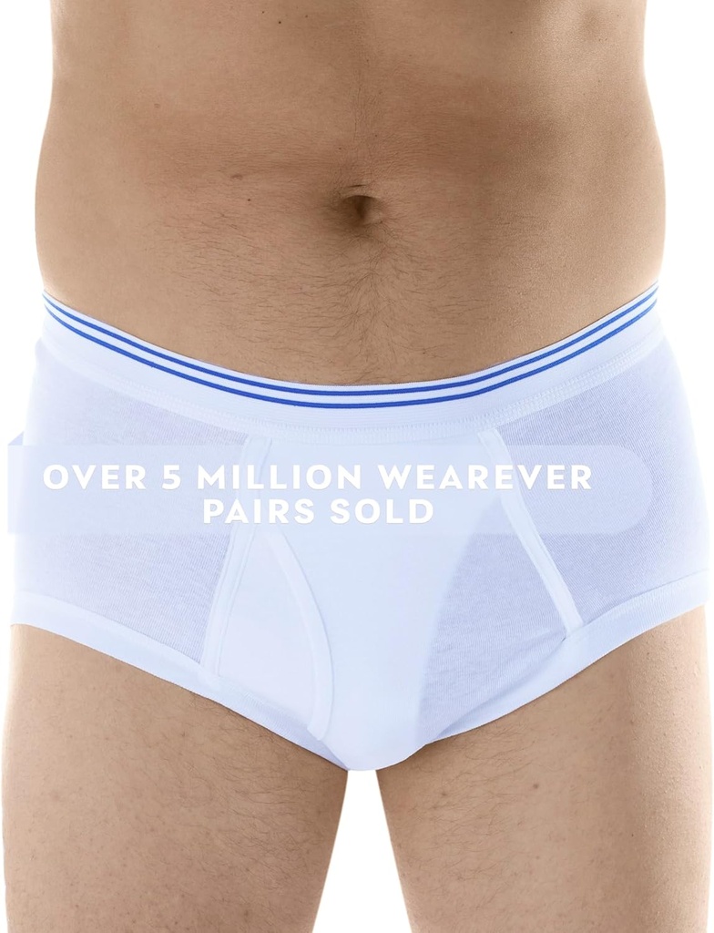 Sous-vêtements d'incontinence pour hommes - Slips anti-lameurs pour hommes réutilisables et lavables avec absorption régulière - Sous-vêtements anti-reflets 150 ml (Pair simple) (Blanc) (3XL) (Waist 46-48)